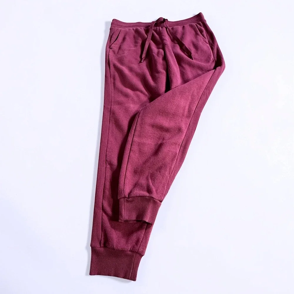Member's Mark Ribbed Jogger Bordeaux Maroon Sweatpants P21-0217 Medium